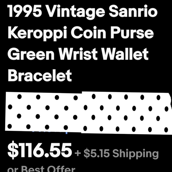 Vtg 90s Sanrio Keroppi green frog coin purse wrist wallet bracelet rare - Picture 17 of 17